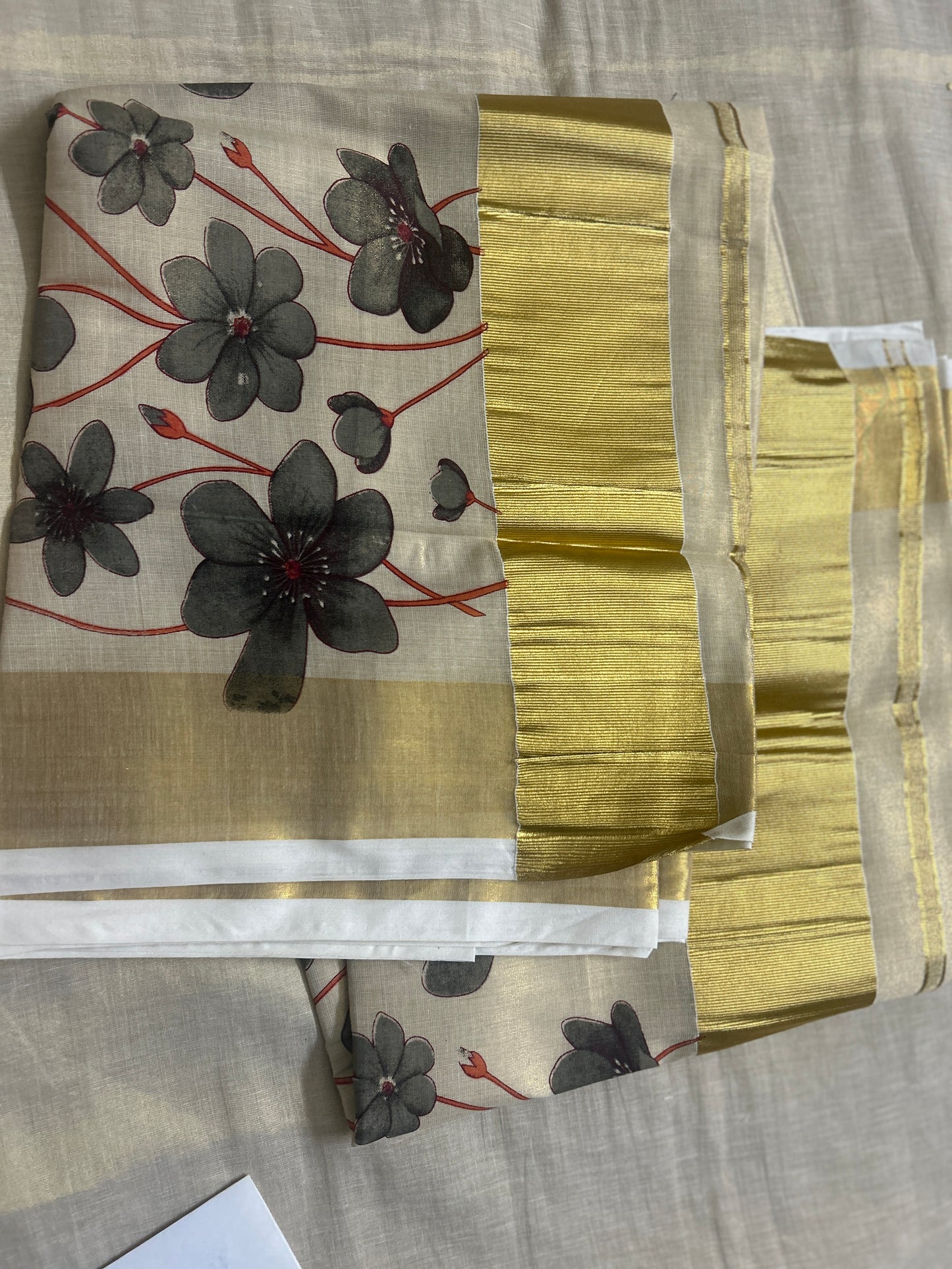 MK6243 - Tissue two color print Saree 6.25m