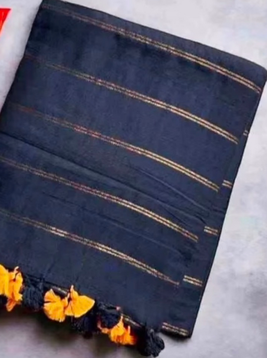 Khadi with Golden Stripes
